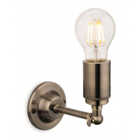 Applique murale Indy Laiton antique 1 ampoule 14cm|Appliques murales|Luminaire Center