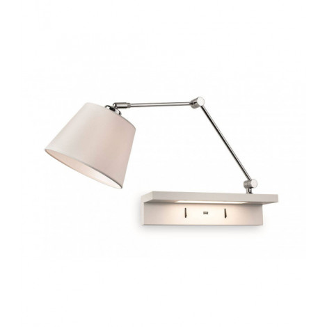 Applique avec liseuse Rex Chrome 1 ampoule 45cm|Appliques murales|Luminaire Center