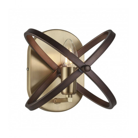 Applique murale Hoopla Acier Bronze 1 ampoule 20cm|Appliques murales|Luminaire Center