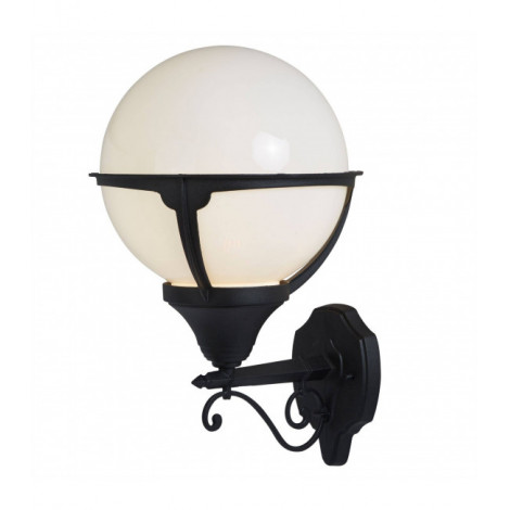 Applique globe Orb Métal blanc noir 1 ampoule 30cm|Appliques murales|Luminaire Center