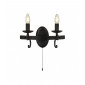 Applique murale Cartwheel Acier doux Noir mat 2 ampoules 18cm|Appliques murales|Luminaire Center