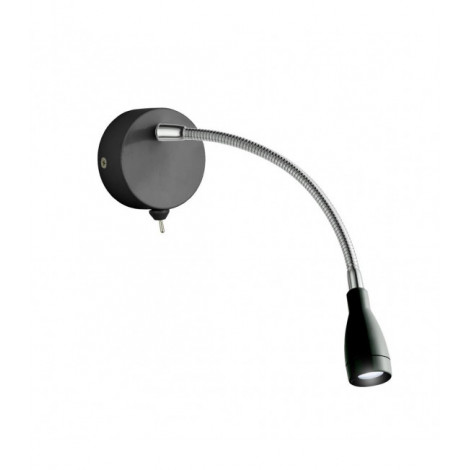 Applique avec liseuse Flexi Acier doux Noir mat 6 ampoules 28,5cm|Appliques murales|Luminaire Center