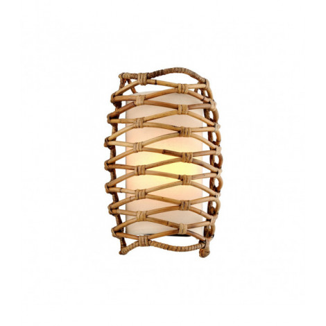 Applique murale Balboa Fer à main Rotin naturel 1 ampoule 36,8cm|Appliques murales|Luminaire Center