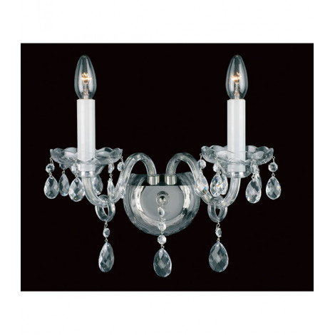 Applique murale Dolni Bougie en nickel Cristal 2 ampoules 32cm|Appliques murales|Luminaire Center