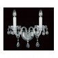 Applique murale Dolni Bougie en nickel Cristal 2 ampoules 32cm|Appliques murales|Luminaire Center