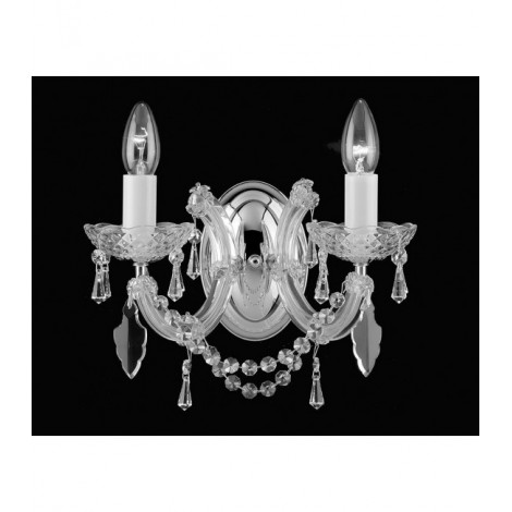 Applique murale Marie Chrome 2 ampoules 23cm|Appliques murales|Luminaire Center