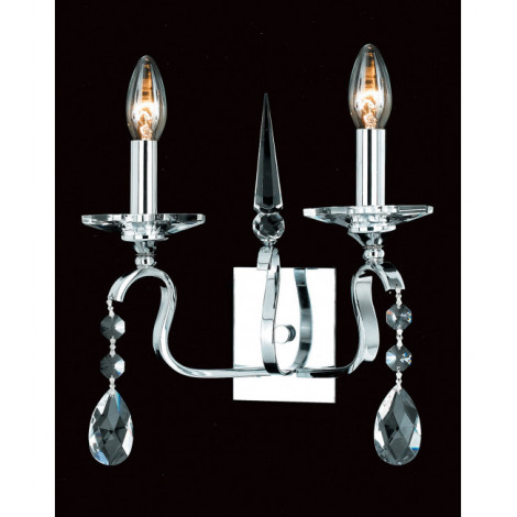 Applique murale Rhinestone Chrome 2 ampoules 24cm|Appliques murales|Luminaire Center
