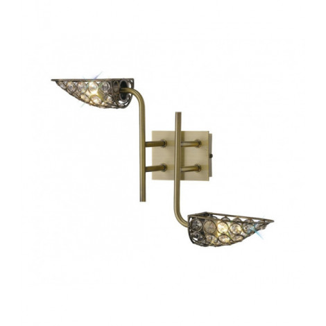 Applique design Ashton Laiton antique 2 ampoules 26cm|Appliques murales|Luminaire Center