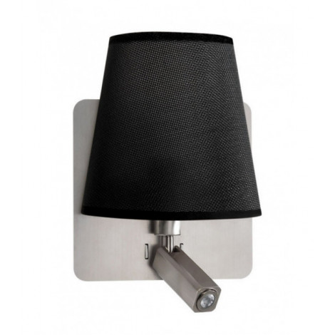 Applique avec liseuse Bahia Nickel satiné 1 ampoule 33,4cm|Appliques murales|Luminaire Center
