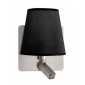 Applique avec liseuse Bahia Nickel satiné 1 ampoule 33,4cm|Appliques murales|Luminaire Center