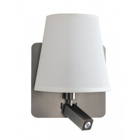 Applique avec liseuse Bahia Nickel satiné 1 ampoule 32,1cm|Appliques murales|Luminaire Center