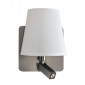 Applique avec liseuse Bahia Nickel satiné 1 ampoule 32,1cm|Appliques murales|Luminaire Center