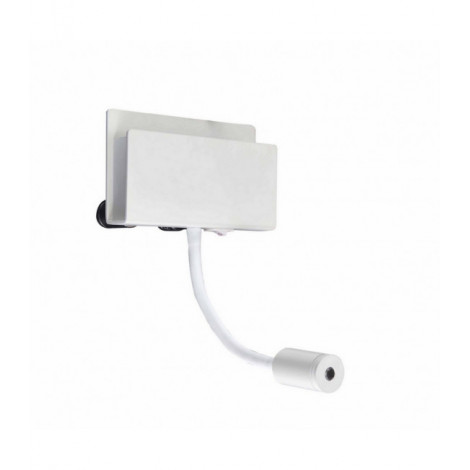 Applique avec liseuse Fusion blanc mat 2 ampoules 6,1cm|Appliques murales|Luminaire Center