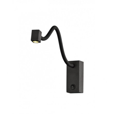 Applique avec liseuse Fusion Noir mat 1 ampoule 9cm|Appliques murales|Luminaire Center