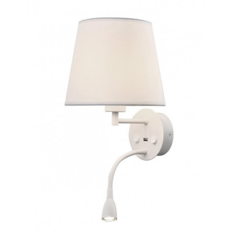 Applique avec liseuse Fusion blanc mat 1 ampoule 17cm|Appliques murales|Luminaire Center