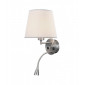 Applique avec liseuse Fusion Nickel satiné 1 ampoule 17cm|Appliques murales|Luminaire Center