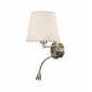 Applique avec liseuse Fusion Laiton antique 1 ampoule 17cm|Appliques murales|Luminaire Center