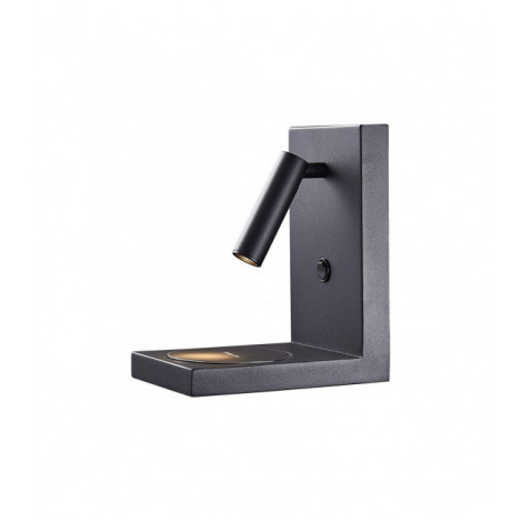 Applique avec liseuse Zanzibar Noir 20 Cm|Appliques murales|Luminaire Center
