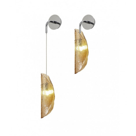 Applique murale 1 ampoule Chrome poli,ambre|Appliques murales|Luminaire Center