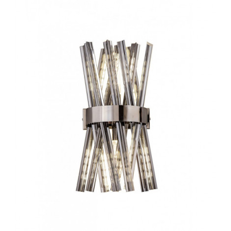 Applique design Nickel poli,Fumé 2 ampoules 46,7cm|Appliques murales|Luminaire Center