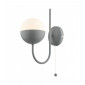 Applique murale Andre 1 ampoule Verre opal,Gris mat|Appliques murales|Luminaire Center