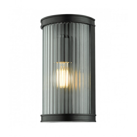 Applique murale Anund Noir mat,verre côtelé 1 ampoule 28cm|Appliques murales|Luminaire Center