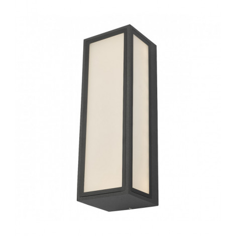 Applique murale Arham Gris mat,verre givré blanc 1 ampoule 25cm|Appliques murales|Luminaire Center