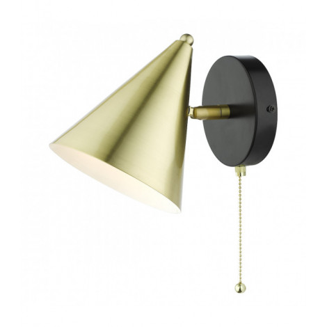 Applique murale Branco Noir mat,laiton brossé 1 ampoule 16cm|Appliques murales|Luminaire Center