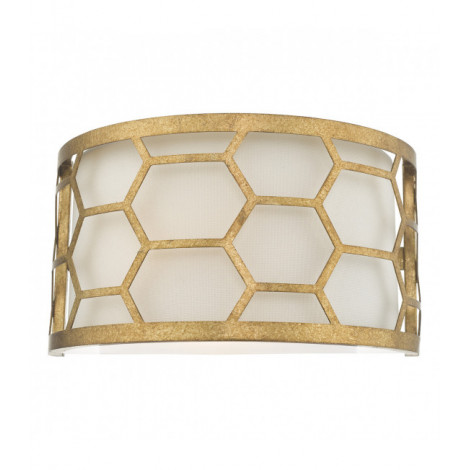 Applique murale Epstein Verre givré blanc,Feuille d'or 1 ampoule 16,5cm|Appliques murales|Luminaire Center