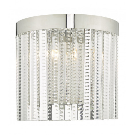 Applique design Lorant Chrome poli,verre texturé 2 ampoules 22cm|Appliques murales|Luminaire Center