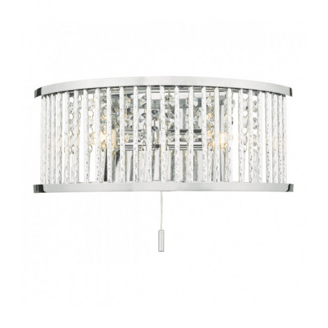 Applique design Nantes Chrome poli,Transparent 2 ampoules 12cm|Appliques murales|Luminaire Center