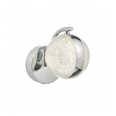 Applique design Nyma Chrome poli,Transparent 1 ampoule 12cm|Appliques murales|Luminaire Center