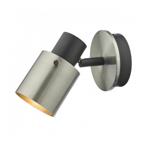 Applique murale Ryan Nickel brossé,Noir mat 1 ampoule 14cm|Appliques murales|Luminaire Center