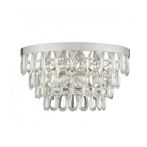 Applique design Sceptre Chrome poli,verre 2 ampoules 15cm|Appliques murales|Luminaire Center