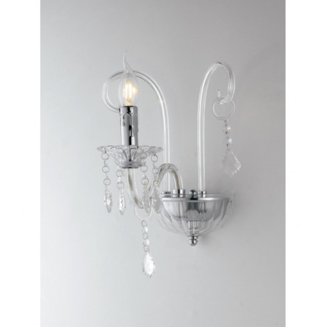 Applique murale 1 ampoule Pendentif Verre,Cristal Chrome|Appliques murales|Luminaire Center