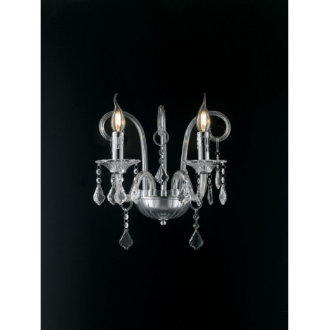 Applique murale 2 ampoules Pendentif Verre,Cristal Chrome|Appliques murales|Luminaire Center