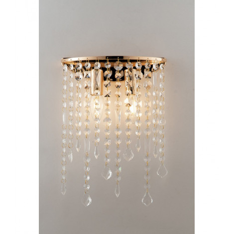 Applique design Breeze 2 ampoules Cristal,métal,K9 Or|Appliques murales|Luminaire Center