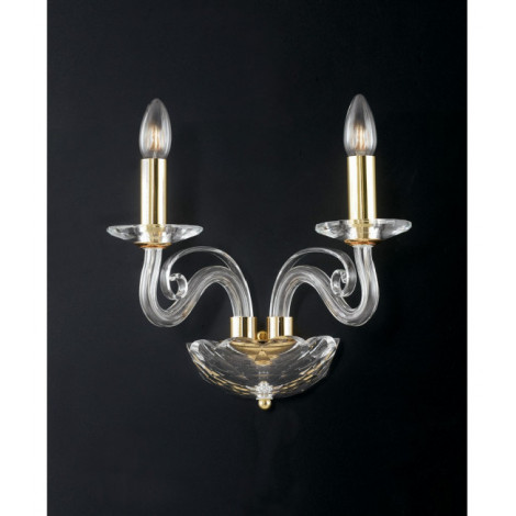 Applique murale Epoque 2 ampoules Cristal Or|Appliques murales|Luminaire Center
