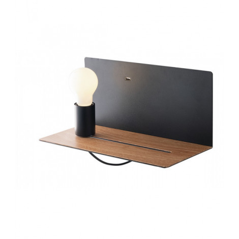 Applique avec liseuse Flash Noir 15 Cm|Appliques murales|Luminaire Center
