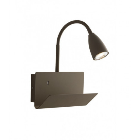 Applique avec liseuse Gulp Marron 27-49 Cm|Appliques murales|Luminaire Center