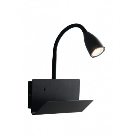 Applique avec liseuse Gulp Noir 27-49 Cm|Appliques murales|Luminaire Center