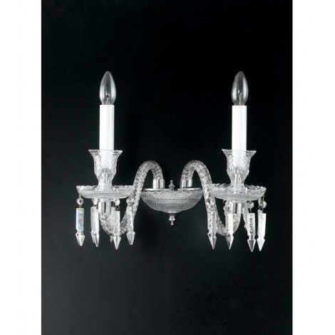 Applique murale Louvre 2 ampoules Verre Chrome|Appliques murales|Luminaire Center