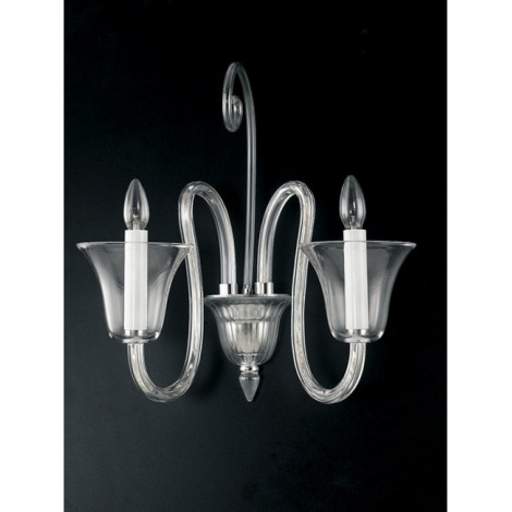 Applique murale Palace 2 ampoules Verre Chrome|Appliques murales|Luminaire Center