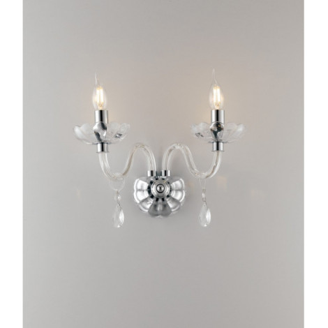 Applique murale Riflesso 2 ampoules Cristal Chrome|Appliques murales|Luminaire Center