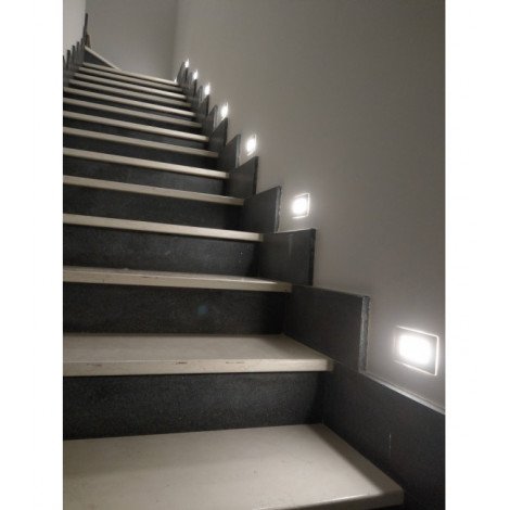 Applique encastrée Slab 1 ampoule Aluminium,diffuseur Verre blanc|Appliques murales|Luminaire Center