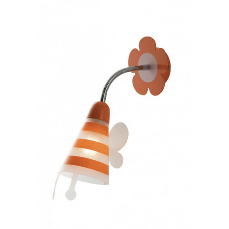 Applique enfant 1 ampoule Métal,diffuseurPVC Orange|Appliques murales|Luminaire Center