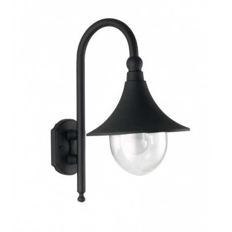 Applique murale Pavia 1 ampoule Aluminium,Diffuseur acrylique Noir|Appliques murales|Luminaire Center