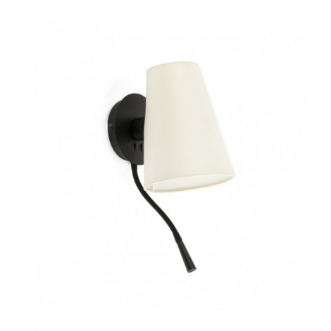 Applique avec liseuse Lupe Corps Acier,ombre Acier 42 Cm|Appliques murales|Luminaire Center
