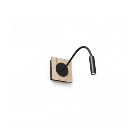 Applique avec liseuse Mood Noir 1 ampoule 13cm|Appliques murales|Luminaire Center