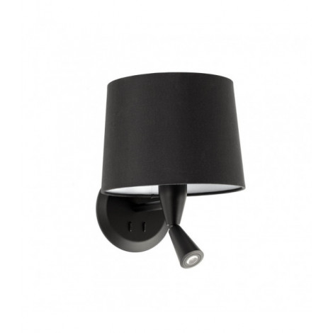Applique avec liseuse Conga Corps Acier,Tissu 29 Cm|Appliques murales|Luminaire Center